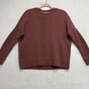 Athleta Sweater Womens Medium Wool Cashmere Blend Ribbed Pullover Fall 17